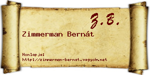 Zimmerman Bernát névjegykártya